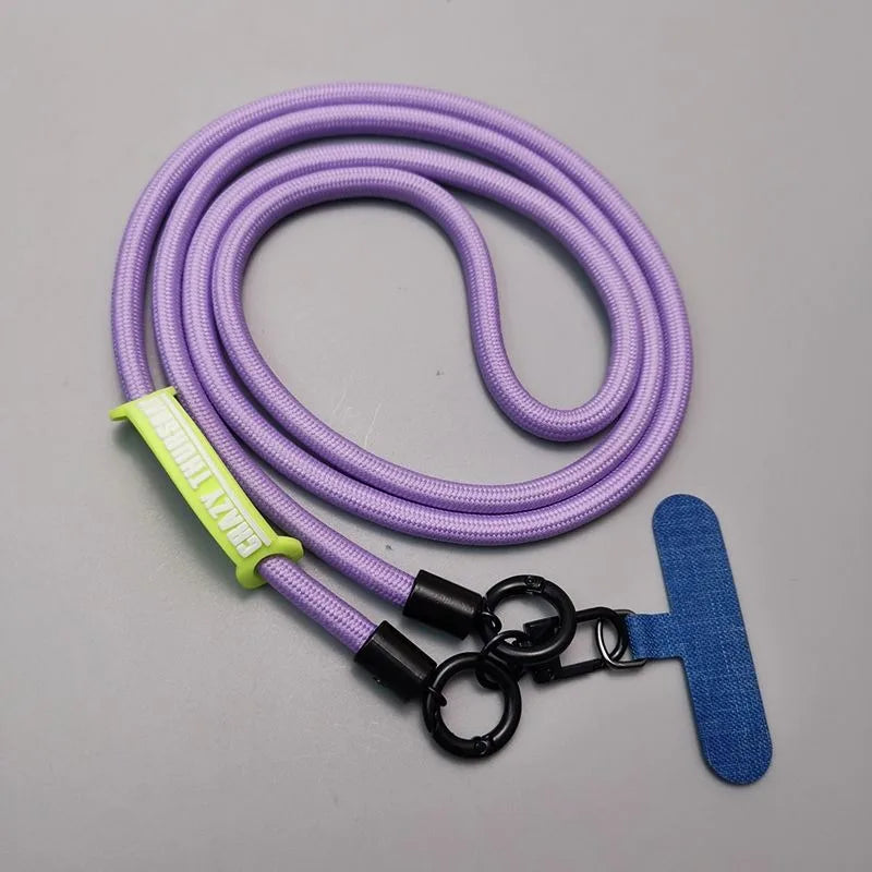 Long And Bold Phone Hanging Strap &ndash; Universal Nylon Comfort Purple