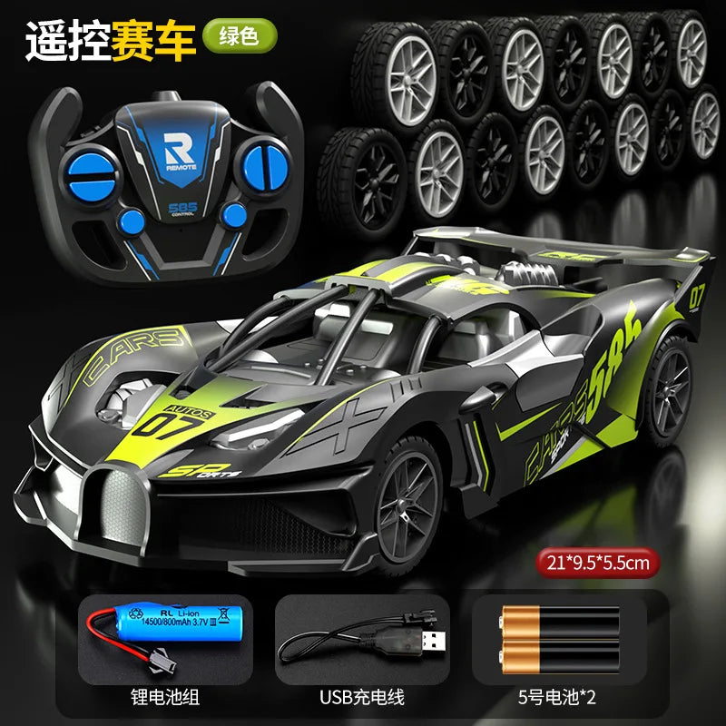 CatXaa 2.4G High-Speed RC Drift Racing Car for Kids BJDPC  green