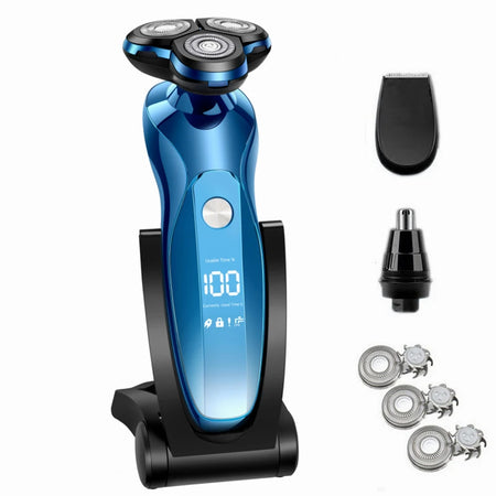 ZOZEN Rechargeable Waterproof Rotary Electric Shaver for Men ZN3013-3  With LCD