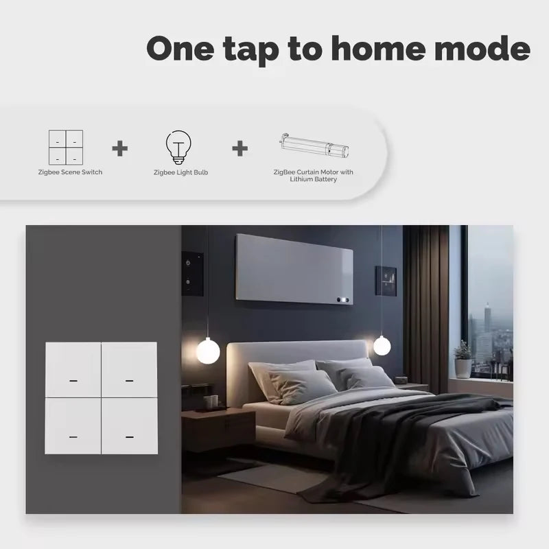MOES 4 Gang Tuya ZigBee Wireless Scene Switch Controller