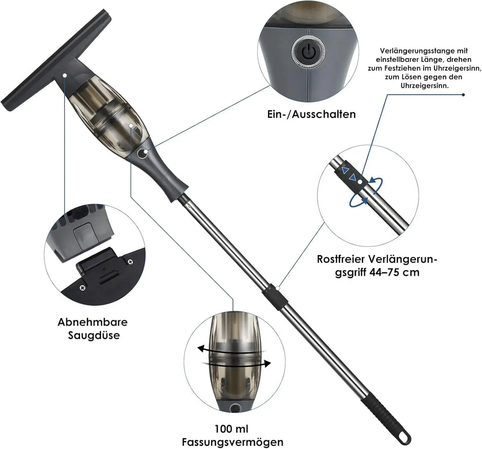 Набор оконных пылесосов с телескопической ручкой и лезвием 280 мм