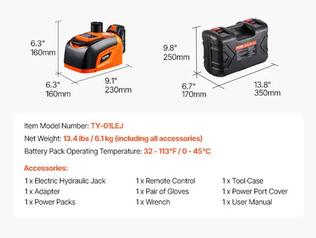 SucceBuy Electric Car Jack &ndash; 5T Adjustable With LED Light 5T / spain