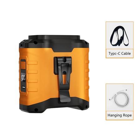 Raugee Portable Waist Clip Fan &ndash; 10000mAh Power Bank Orange