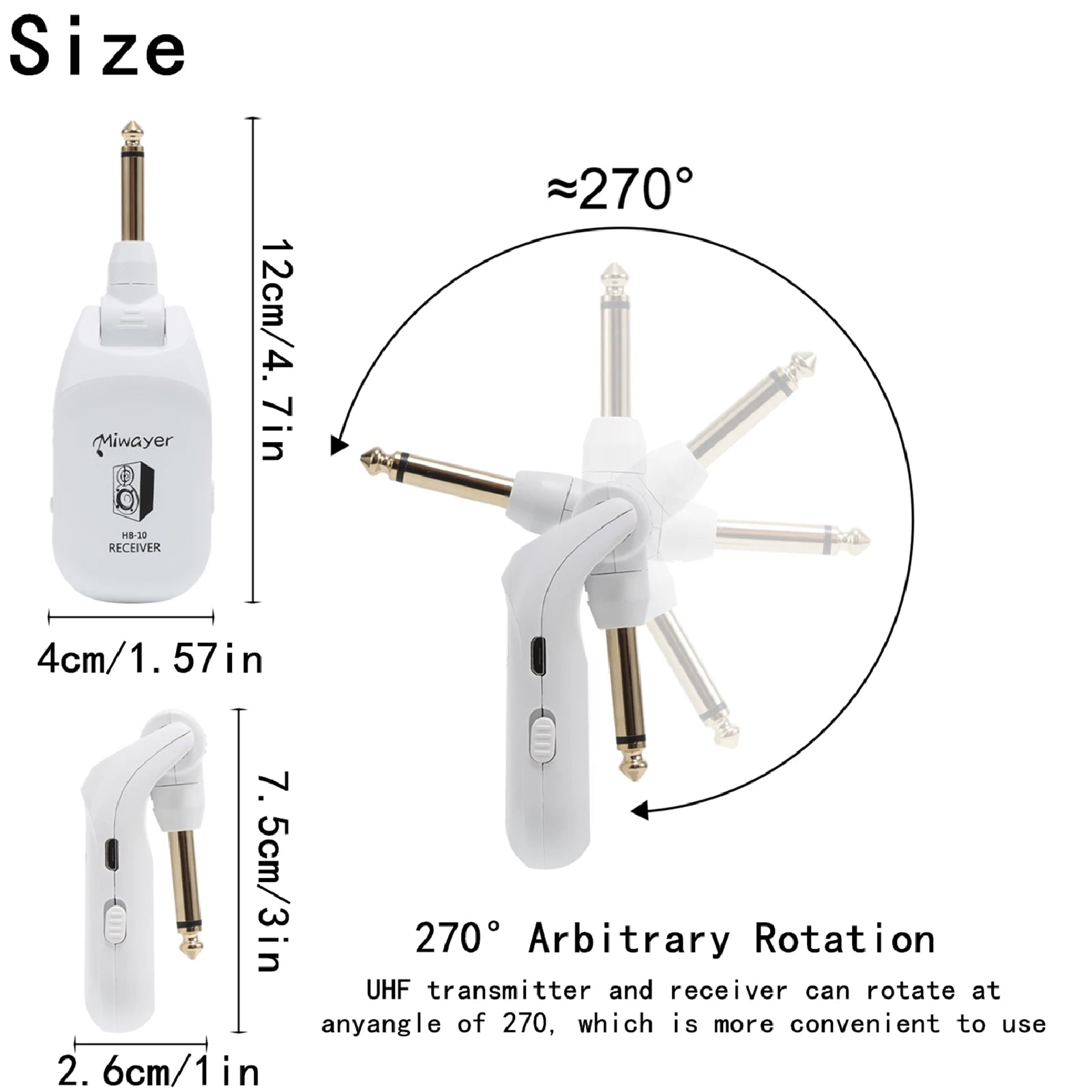 Miwayer HB-10 Guitar Wireless System - USB Rechargeable