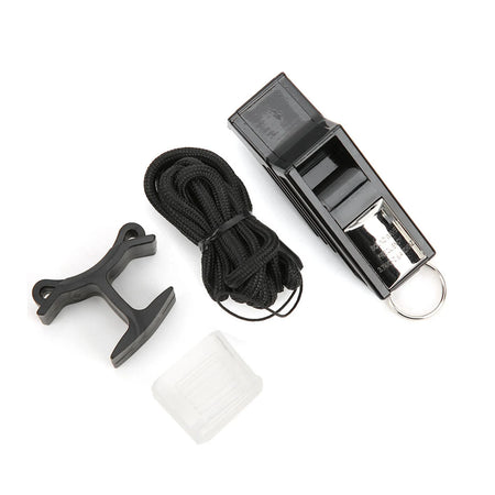 Basketball Referee Whistle &ndash; Durable ABS Outdoor Lifesaving Black Silver / CHINA