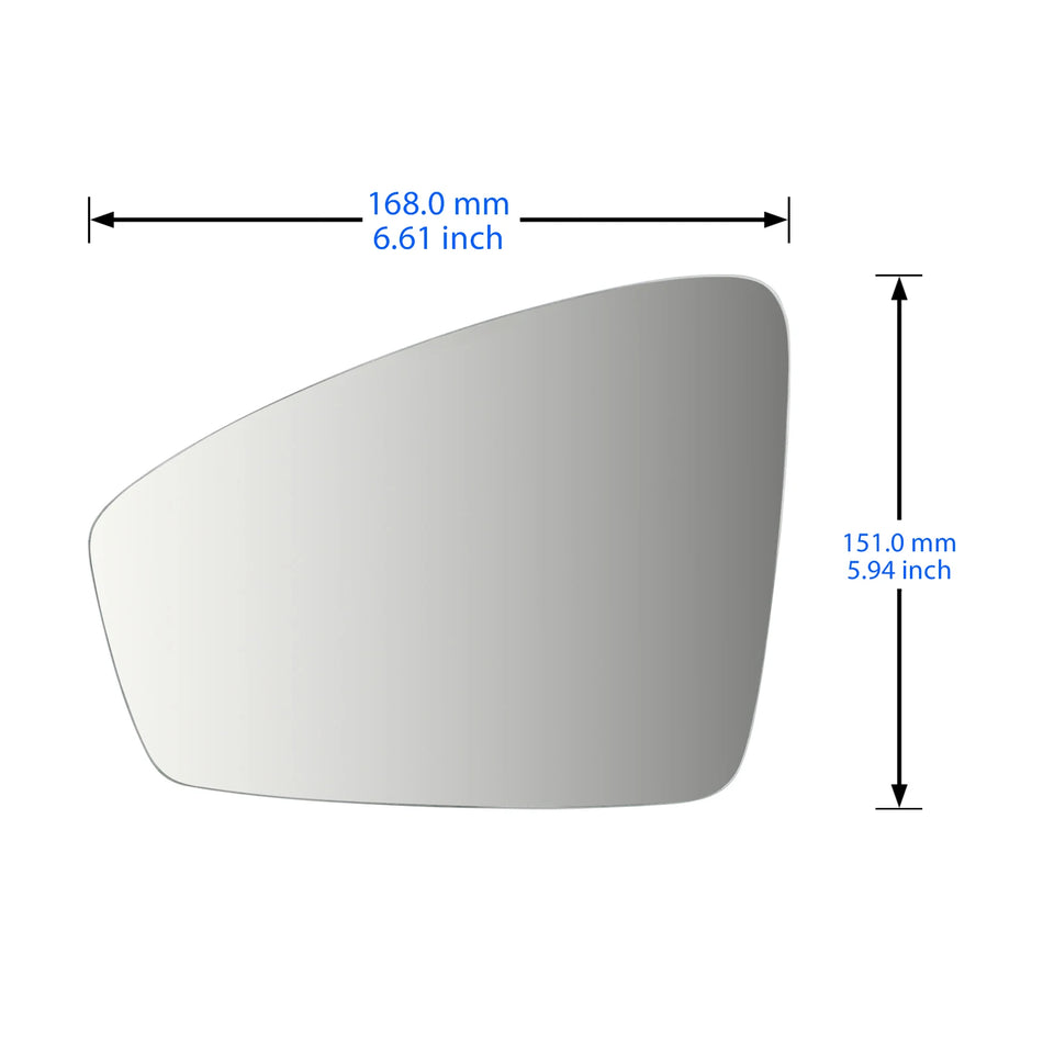 VW Tiguan Left Heated Convex Wing Door Mirror Glass