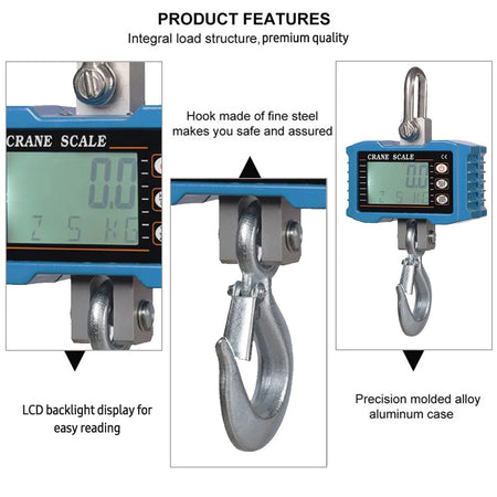 Digital Hanging Scale 1000kg Crane Scale &ndash; LCD Backlight