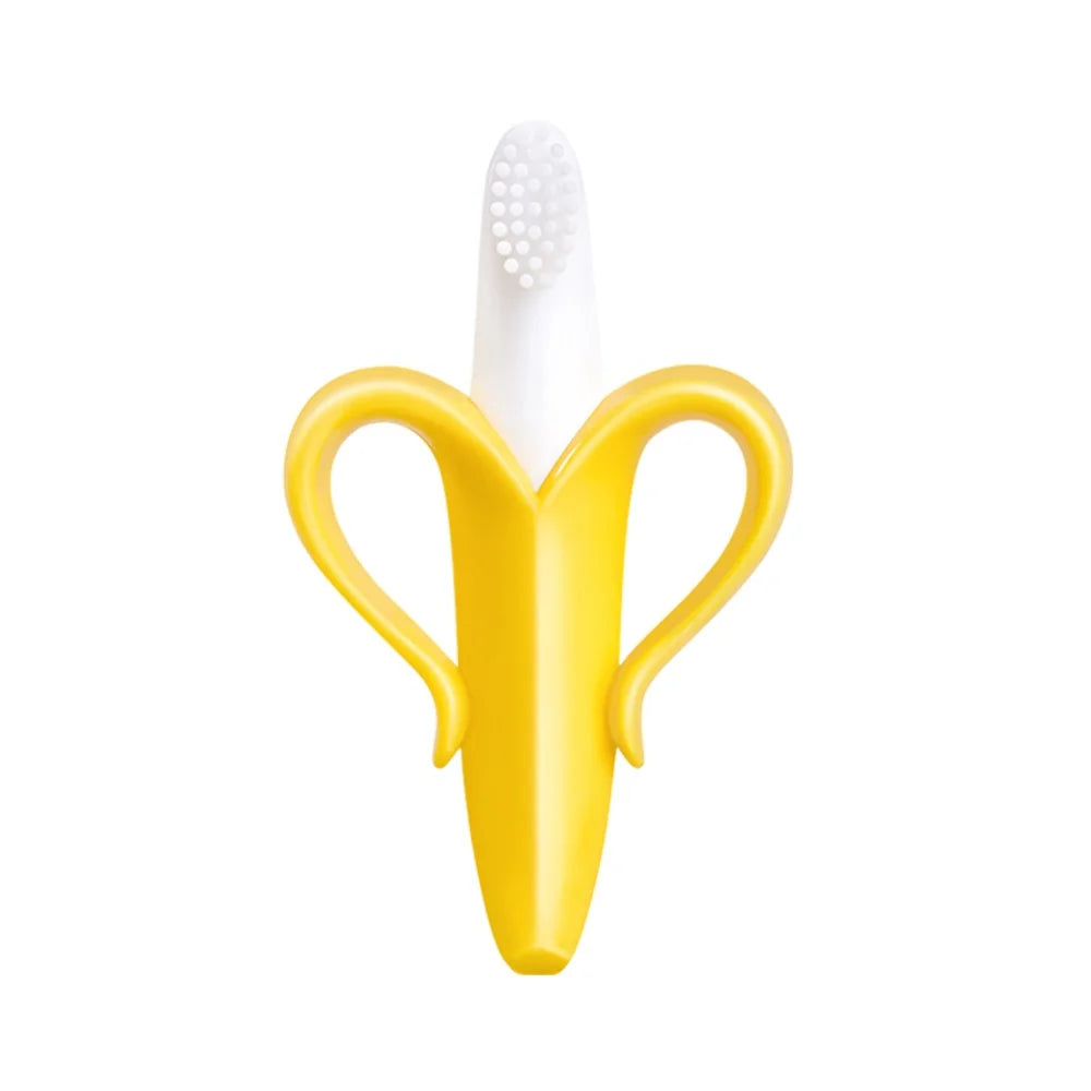 Banana Shape Baby Teether &amp; Training Toothbrush Yellow
