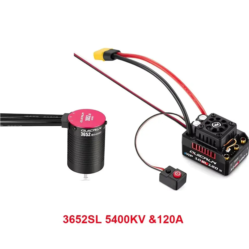 HobbyWing QuicRun WP 10BL120 G2 120A Waterproof Sensorless Brushless ESC Speed Controller 3652 3660 G2 Motor for 1/10 RC Cars by InterCyprus Trading Ltd