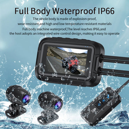 Dual 1080P Motorcycle DVR &ndash; Full Body Waterproof with WiFi GPS