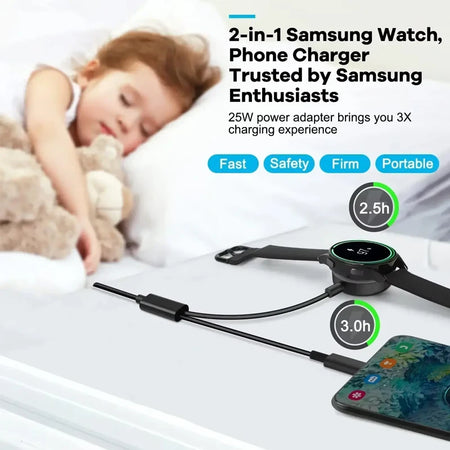 Magnetic Watch Charger 2-in-1 USB-C PD Cable &ndash; FastCharge