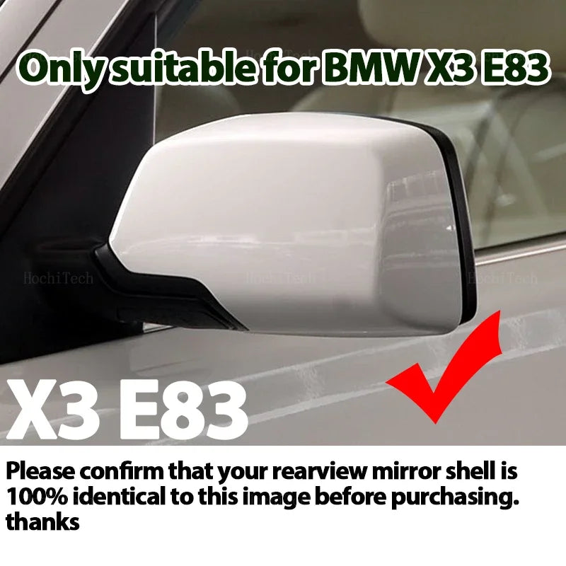 Rückspiegelabdeckungen ABS für BMW X3 E83 M-Stil Schwarz 2003-2010