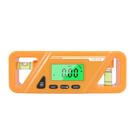 HW300 Inclinometer &ndash; LCD Display Protractor Level Meter Yellow