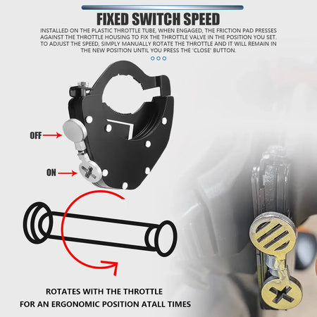 Motorcycle Cruise Control Handlebar Throttle Lock Assist For Fantic Caballero 125 ALL Years by InterCyprus Trading Ltd