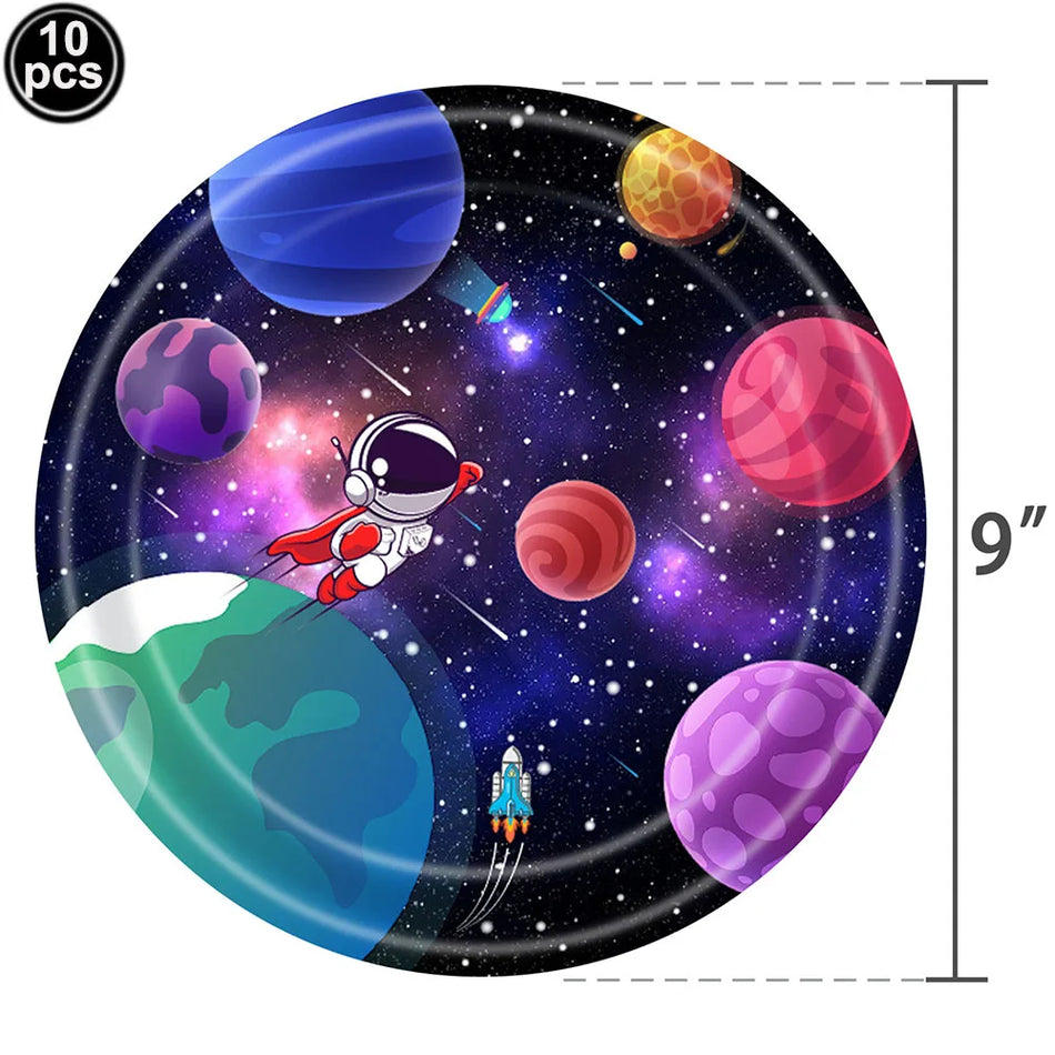 Galaxy Space Balloons Set - 32-Inch Number, Rocket &amp; Astronaut for Boys' Parties
