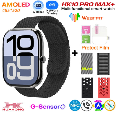 HK10 Pro Max GEN2 Smartwatch &ndash; AMOLED Display AI Assistant mi-si-al-bl-sp-re-bl