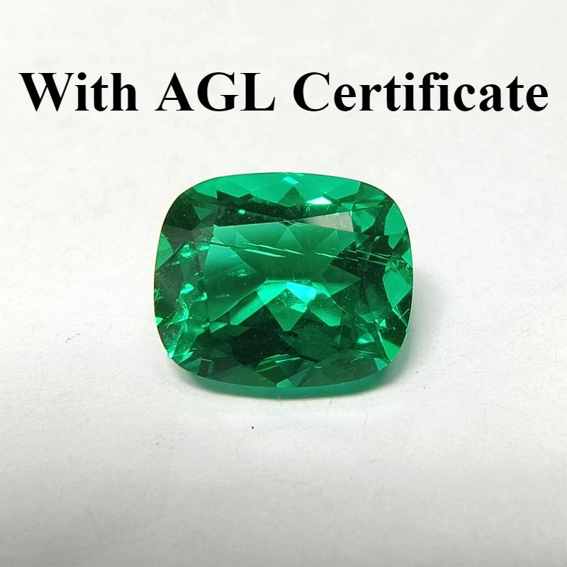 Wholesale Lab Grown Colombia Emerald &ndash; Stunning Rectangle Shape Gemstone With AGL Certificate / 12x14mm 7.4ct-8.2ct