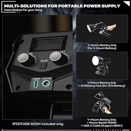 IFOOTAGE COB Video Light SL1 60DN &ndash; Bluetooth APP Control