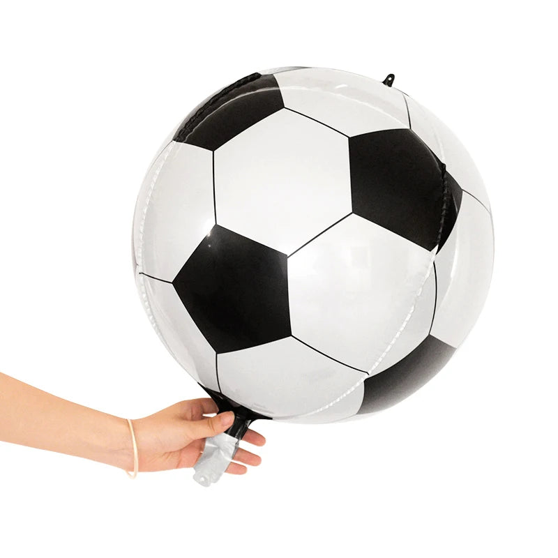 22 Inch 4D Soccer Ball Foil Balloons - Perfect for Kids' Sport Birthday Party Decorations