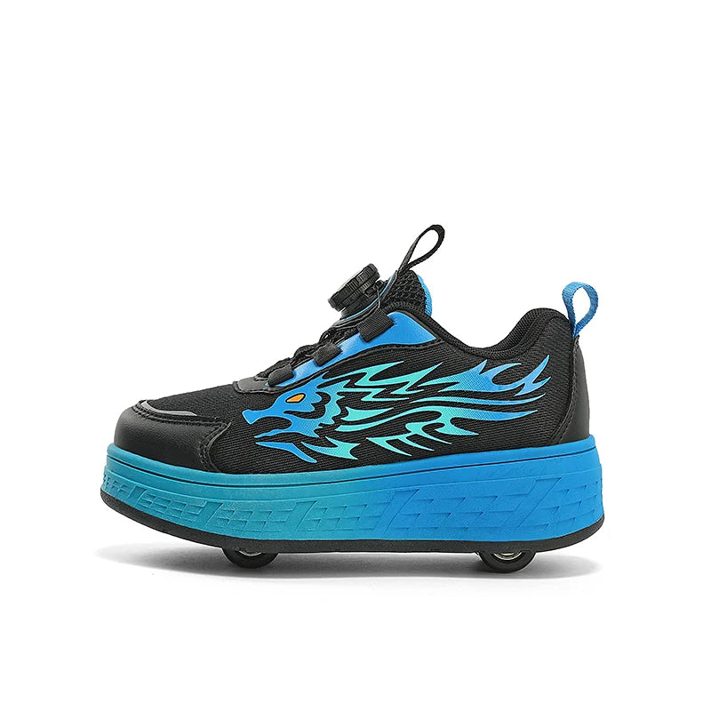 Kids Roller Skating Shoes &ndash; Automatic Fun for Unisex Play black blue / EU40