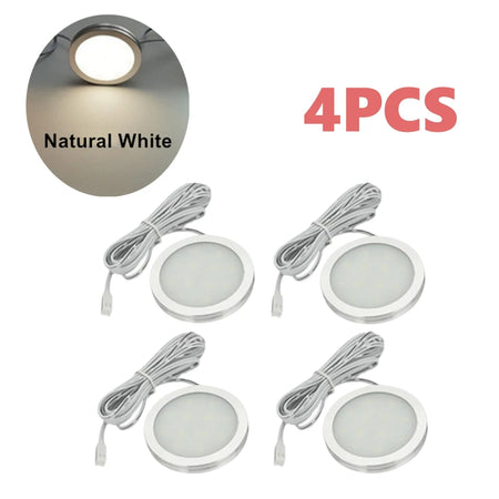 4PCS LED Spot Lights for Boats, Campers &amp; Trailers - 12V Interior Lighting 4000K-Silver