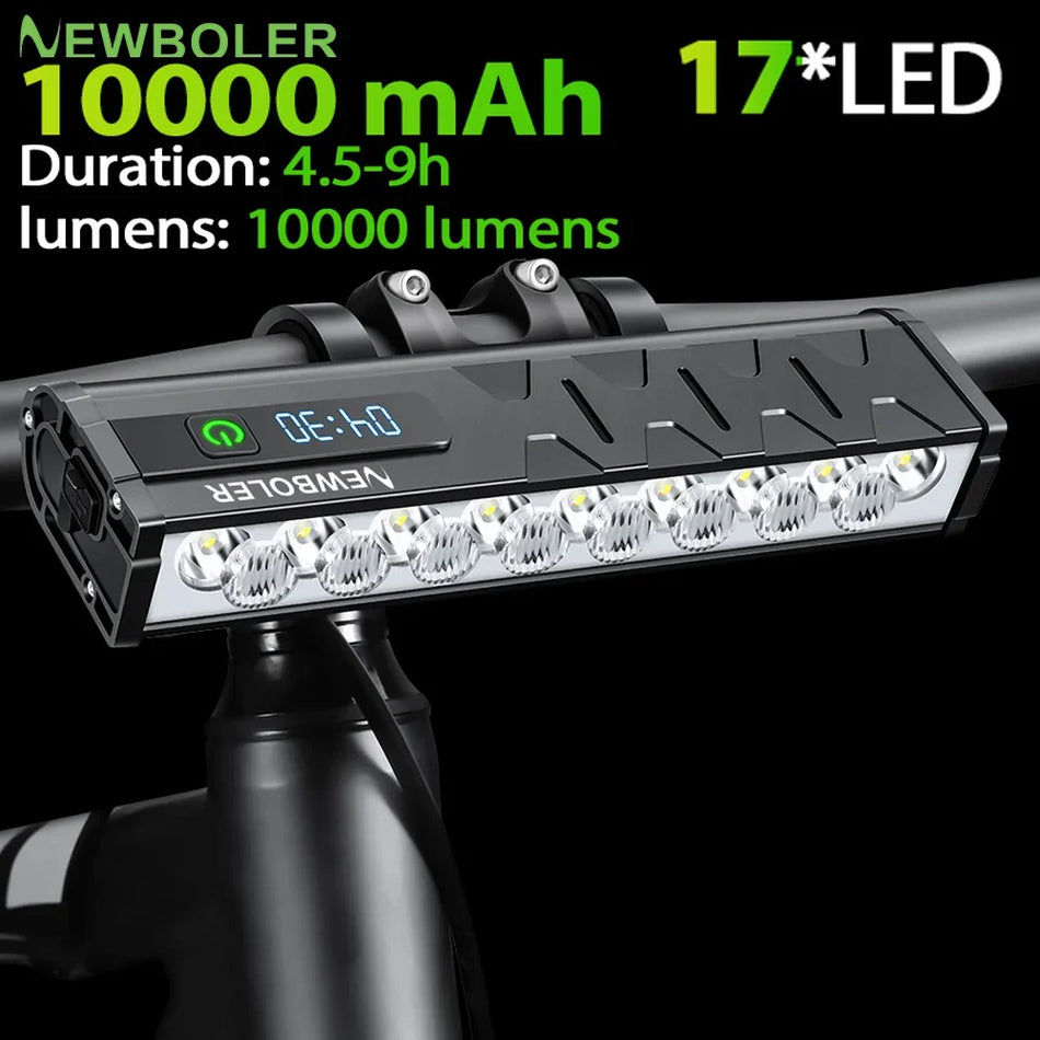 10000mAh LED Bicycle Headlight With Power Bank Aluminum Alloy MTB Front Light