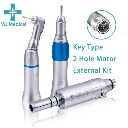 Dental Slow Low Speed External Handpiece Air Motor &ndash; Quiet 2 Hole Key Kit