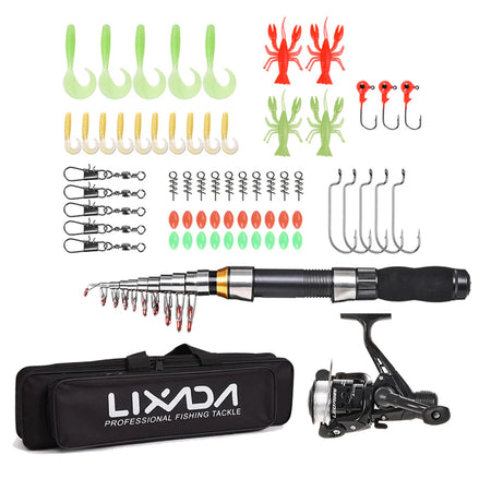 Lixada Rod Reel Combo 2.1m Telescopic Kit &ndash; Travel Ready