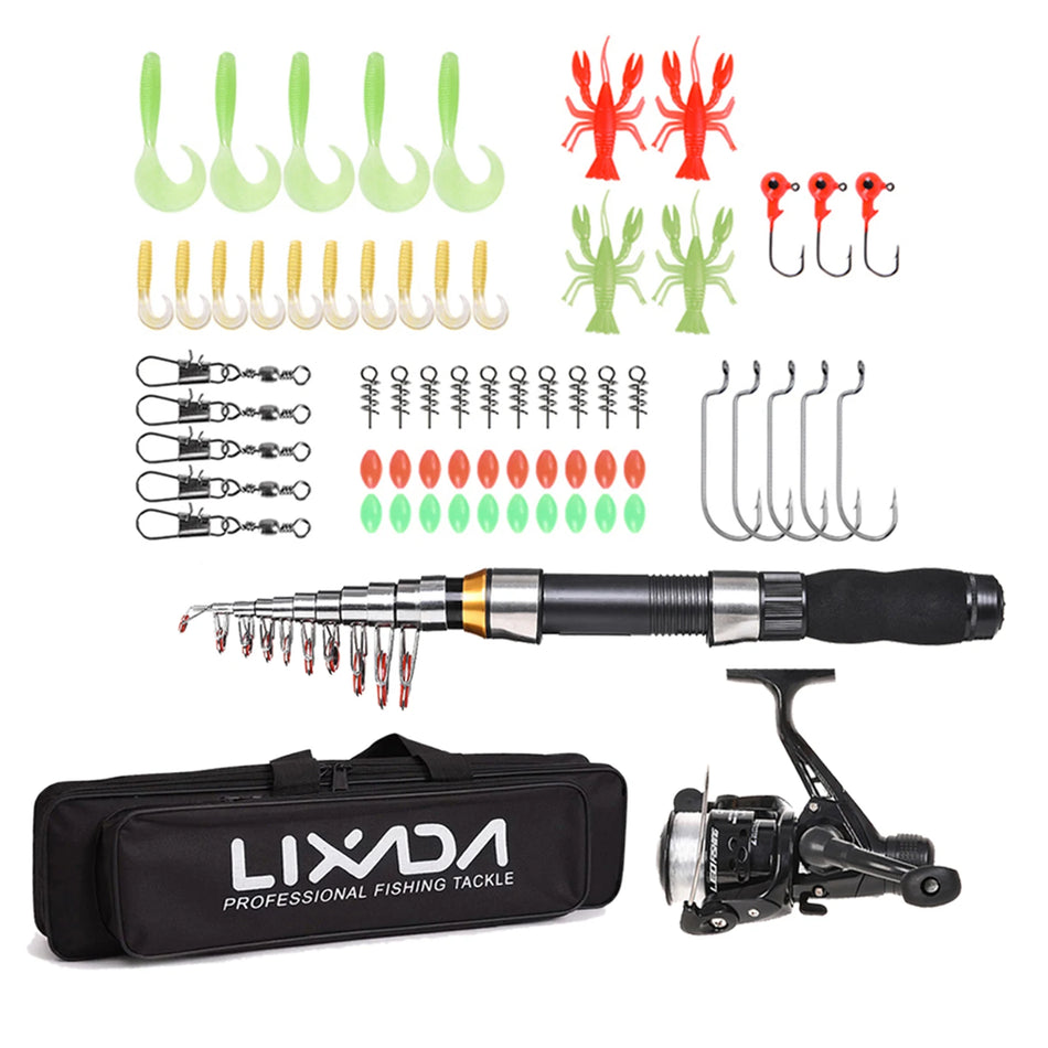 Lixada Rod Reel Combo 2.1m Telescopic Kit &ndash; Travel Ready