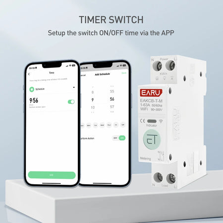 Tuya WiFi Zigbee Smart Circuit Breaker MCB 1P+N 63A with Remote Control and Energy Monitoring