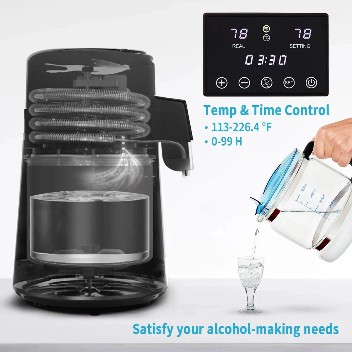 4L Water Distiller Purifier With Dual Temp Display