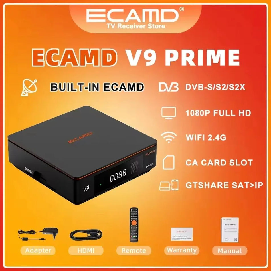 GTMEDIA V8X Satellite Receiver DVB-S/S2/S2X, HEVC H.265, WiFi, CA Card Reader