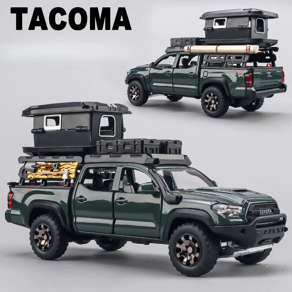 Carro de Brinquedo em Metal Fundido 1:32, SUV Off-Road Prado/Tacoma com Portas Abertas