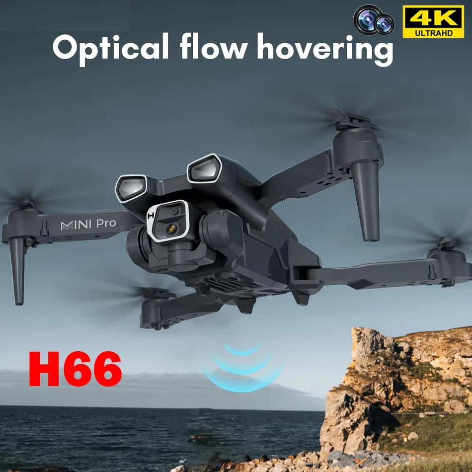 H66 RC drons 4K divkameru, salokāms kvadrokopters ar optisko plūsmu