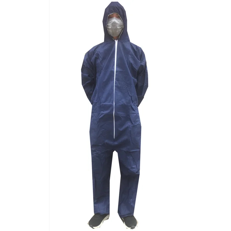 Protective Disposable Coverall &ndash; Waterproof And Oil-Resistant PP-Dark Blue-35g / XL