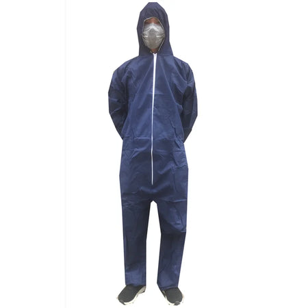 Protective Disposable Coverall &ndash; Waterproof And Oil-Resistant PP-Dark Blue-35g / XL