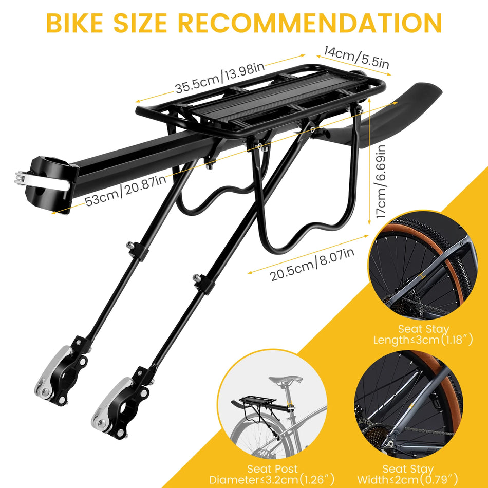 25kg MTB Πίσω Σαμάρι Ράφι Γρήγορης Απελευθέρωσης Αδιάβροχες Ασπίδες Φορτίου