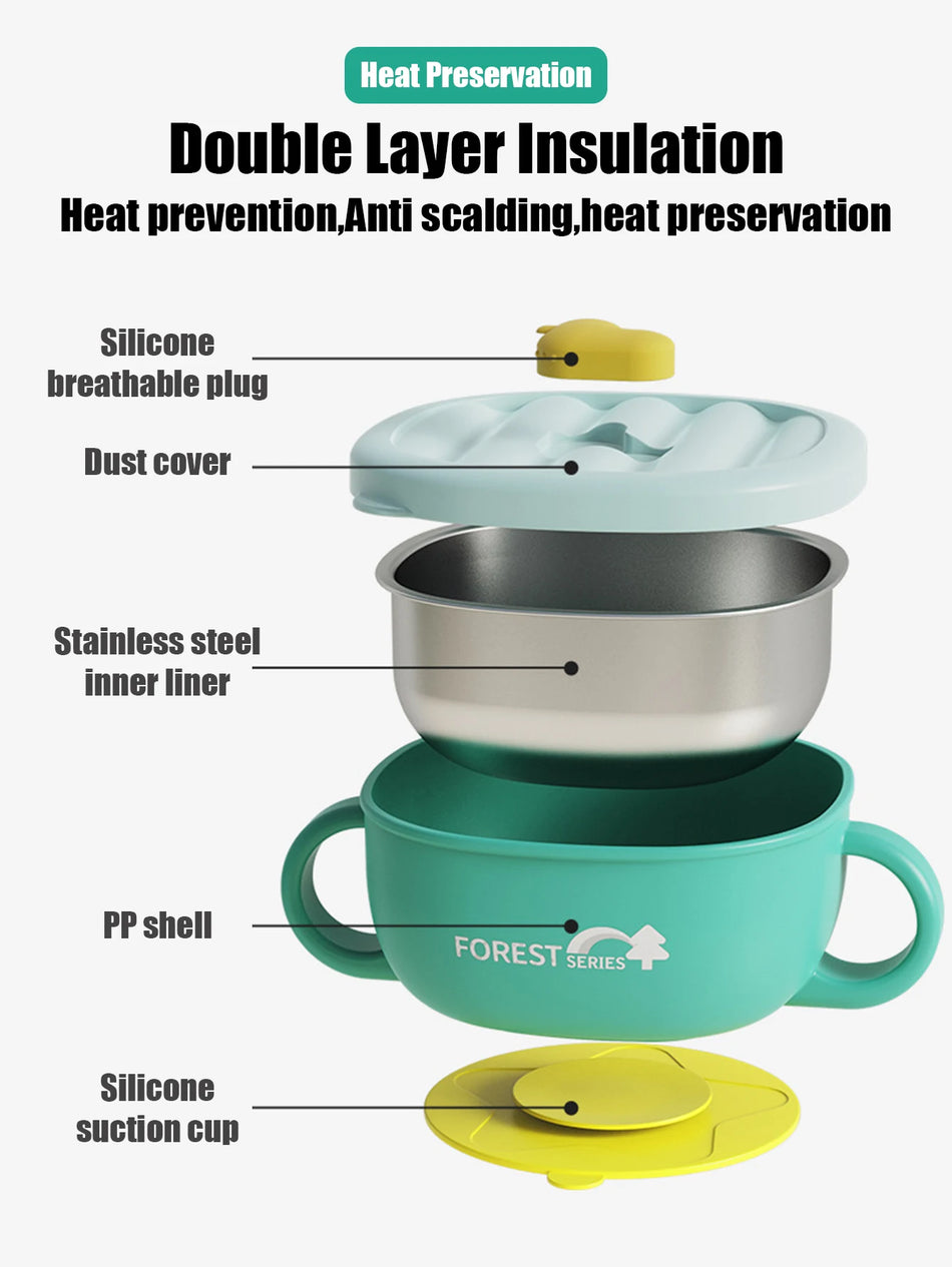 Bol izolat pentru mâncare bebeluși Little Duck cu ventuză