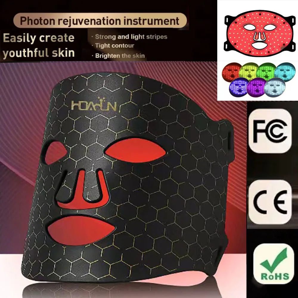 Dubniy LED Facial Mask &ndash; 7 Colors Photon Therapy for Skin Rejuvenation