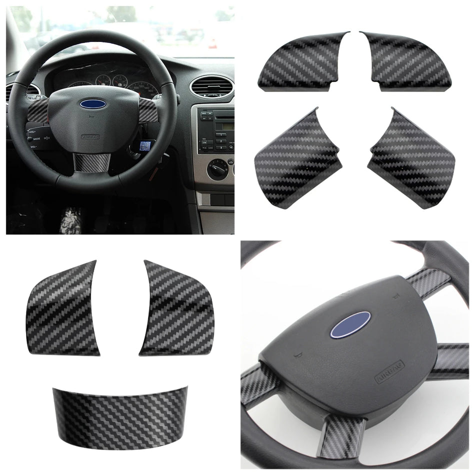 Samolepka na kryt volantu pro Ford Focus 2 MK2 2005-2011, ABS plast, ochrana interiéru