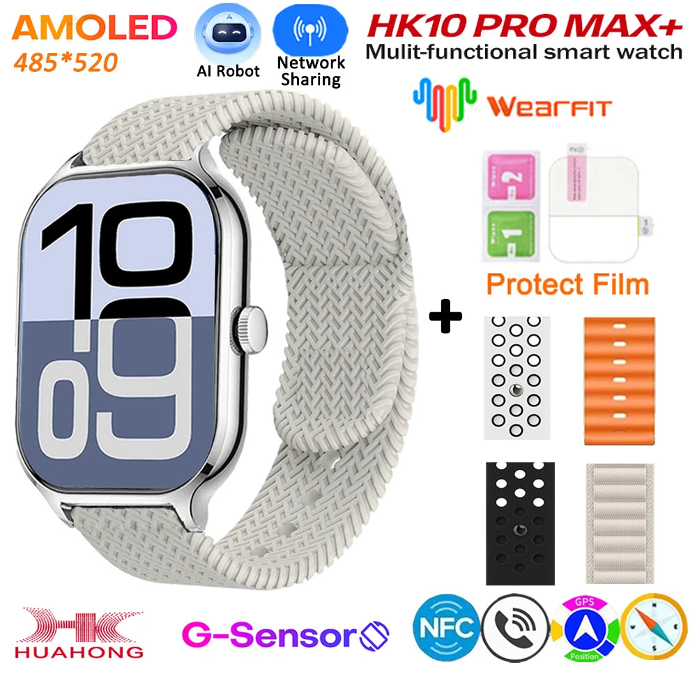 HK10 Pro Max GEN2 Smartwatch &ndash; AMOLED Display AI Assistant oc-or-al-wh-sp-wh-bl