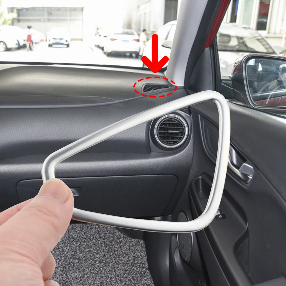 Marco de recorte de ventilación de aire Hyundai Kona de acero inoxidable, dos piezas