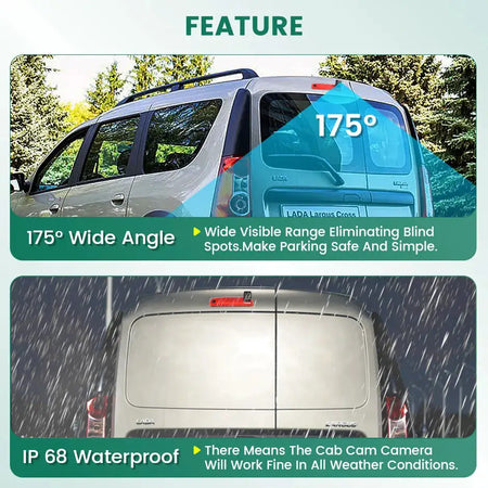 GreenYi 170° AHD 1080P Brake Light Reverse Camera For Lada Largus Cross/Dacia Dokker 2012-2025 3rd Third Backup Parking Camera by InterCyprus Trading Ltd