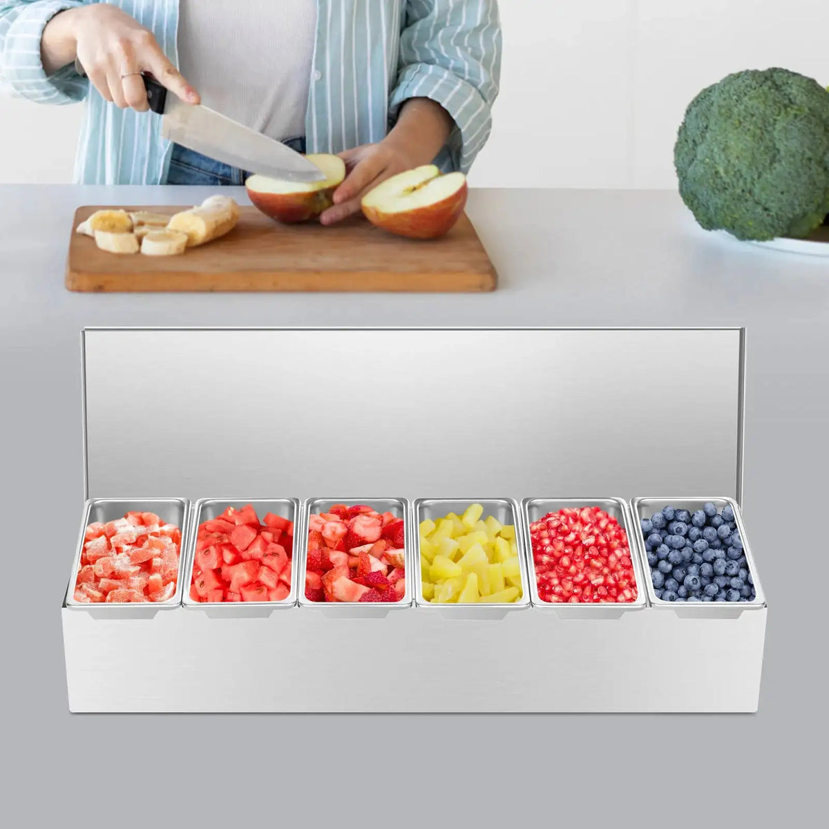 Stainless Steel Condiment Organizer &ndash; Sealed Lid Keeps Fresh