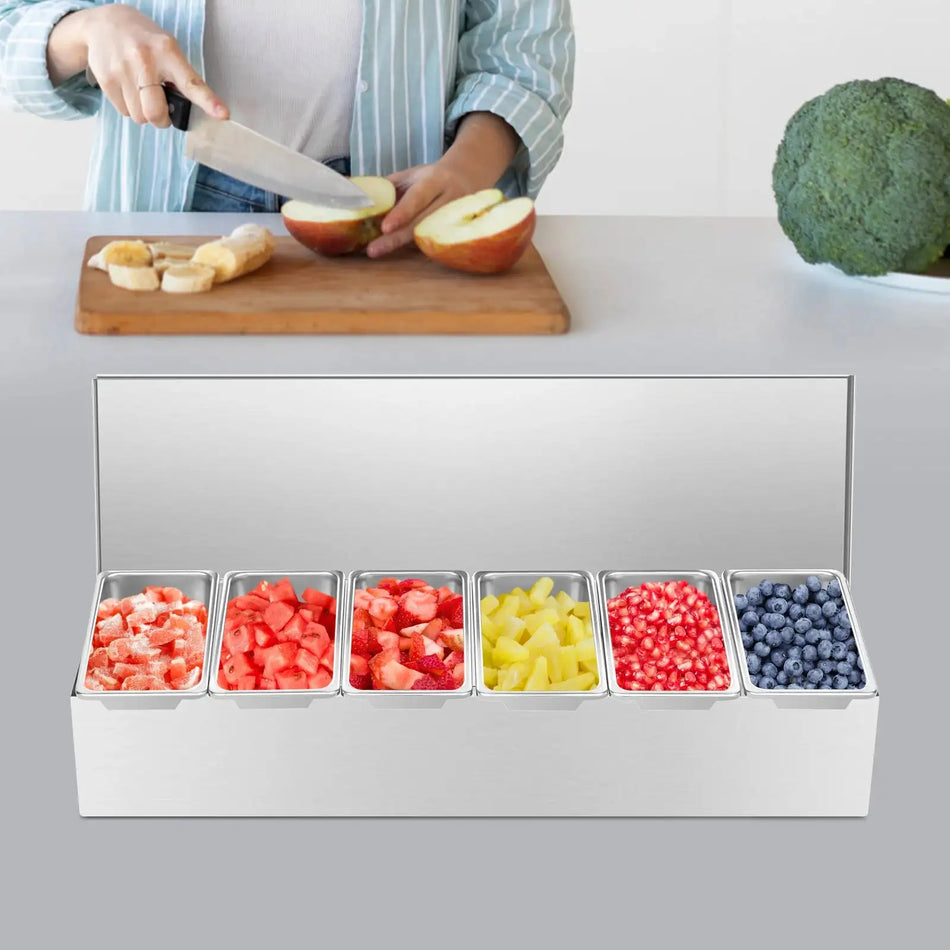 Stainless Steel Condiment Organizer &ndash; Sealed Lid Keeps Fresh