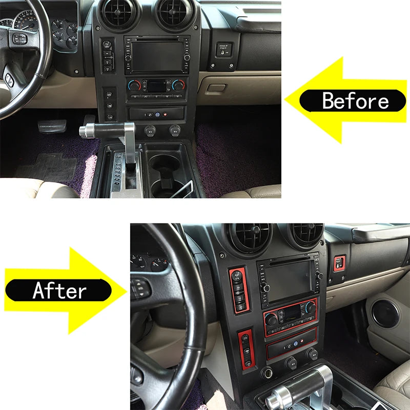 Hummer H2 Aluminum Alloy Central Control Button Frame