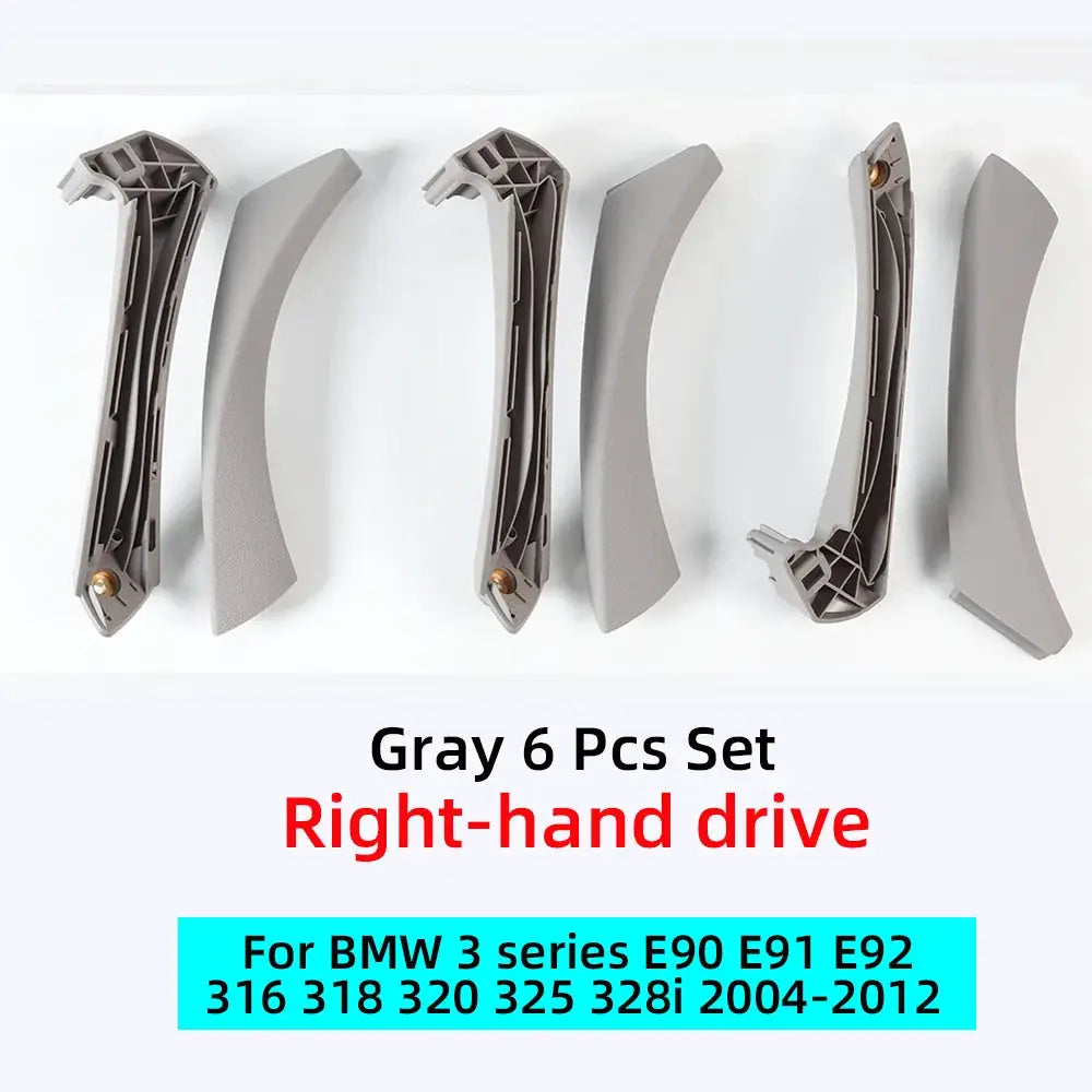 6 Pcs Set Interior Door Handles with Cover Trim Gray Beige Black for BMW 3 Series E90 E91 E92 316 318 320 325 328i 330 335 by InterCyprus Trading Ltd