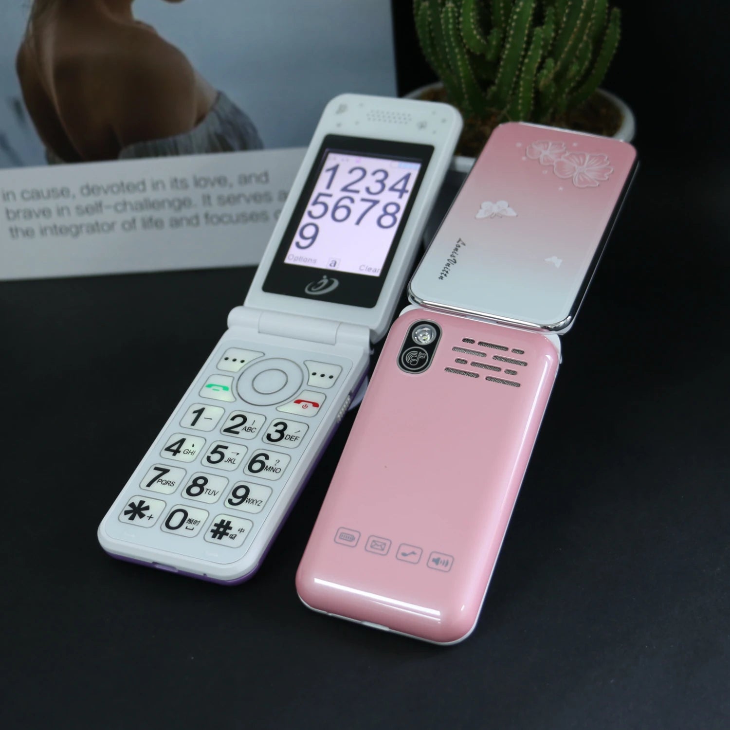Pink Classic Mini Flip Women Phone &ndash; Large Button SOS Dial