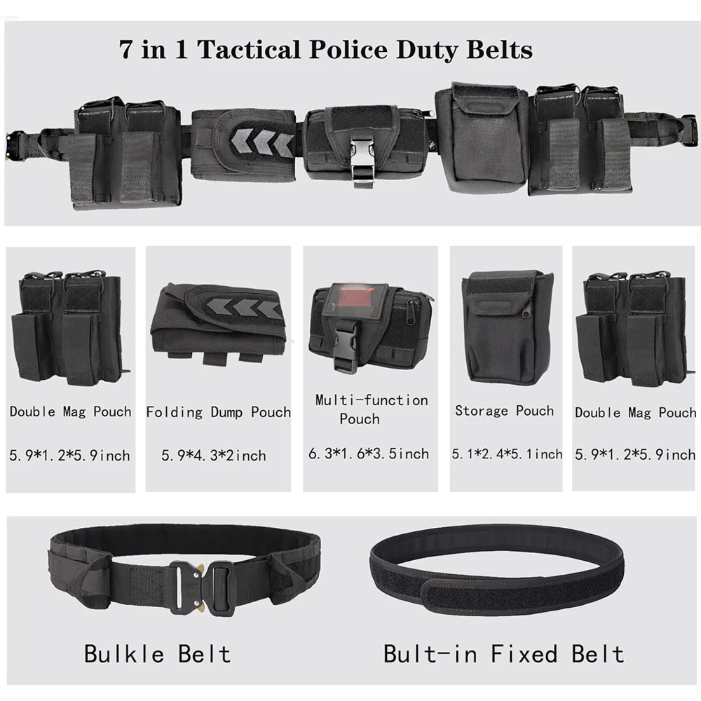 YAKEDA Inner Nylon Patrol Tactical Waist Utility Duty Belt &ndash; Quick Detach Buckle