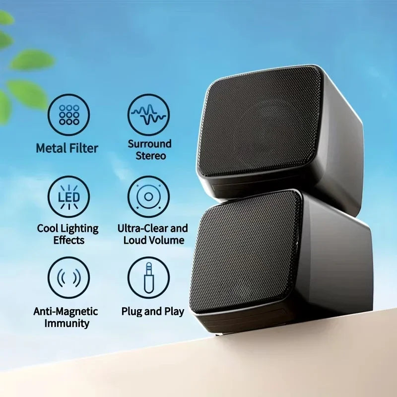 Mini Speaker With Cool Lights Stereo Sound &ndash; USB Powered